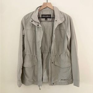 Eddie Bauer Light Gray Taupe Windbreaker Size XS